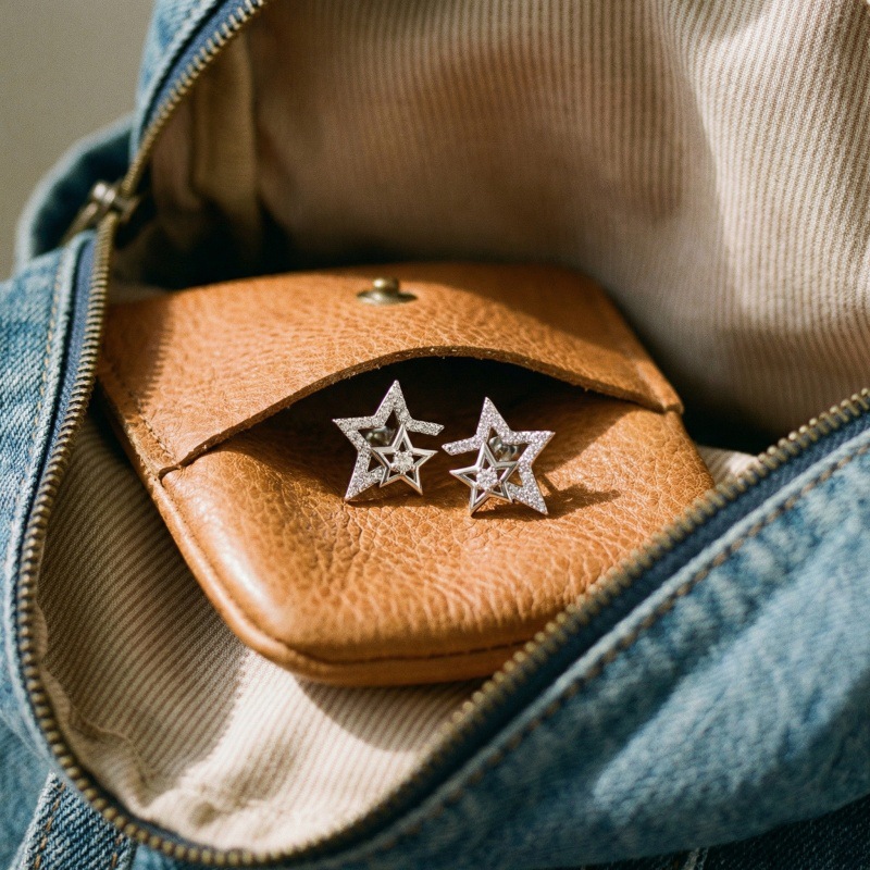 Women's Irregular Pentagon Stud Earrings, Fashion Hip-Hop